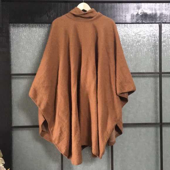 Italian Suiting Real Alpaca Tan Cape Size Large - Picture 2 of 5